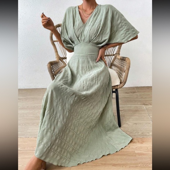 Boho batwing sleeve A line dress - Picture 1 of 6